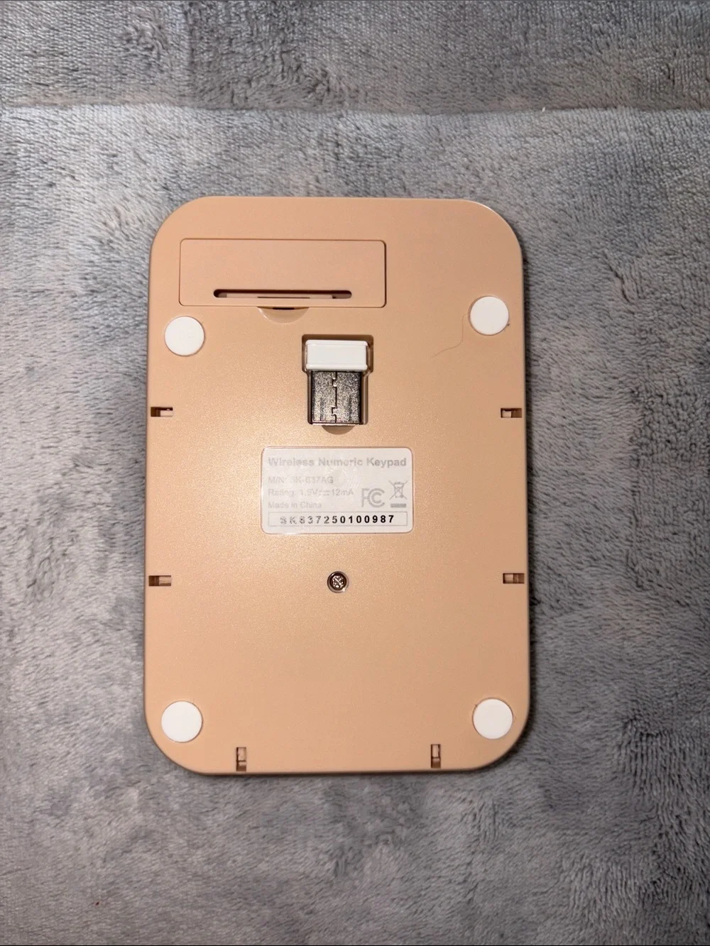 Wireless Numeric Keypad in Cream and Coral — Compact USB Numpad